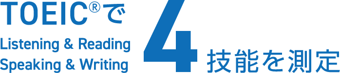 TOEIC® でListening & Reading　Speaking & Writing　4技能を測定